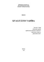 Referāts 'Kvalitātes vadība', 1.