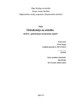 Eseja 'Globalizācija un attīstība', 1.