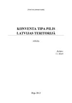 Referāts 'Konventa tipa pilis Latvijas teritorijā', 1.