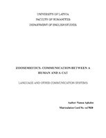 Referāts 'Zoosemiotics: Communication between a Human and a Cat', 1.