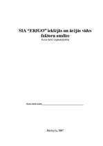 Referāts 'Iekšējās un ārējās vides faktoru analīze', 1.