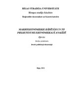 Referāts 'Makroekonomiskie rādītāji un to pielietojums ekonomiskajā analīzē', 1.