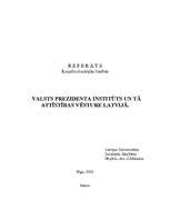 Referāts 'Latvijas Valsts prezidents', 1.