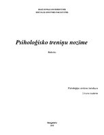 Referāts 'Psiholoģisko treniņu nozīme', 1.