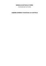 Konspekts 'Uzņēmējdarbības plānošana un kontrole', 1.