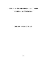 Konspekts 'Plāns matemātikas stundai 1.klasei', 1.