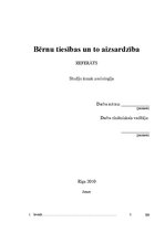 Konspekts 'Bērnu tiesības un aizsardzība', 1.