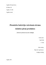 Prakses atskaite 'Pienskābo baktēriju vairošanās ātrums dažādos piena produktos', 1.