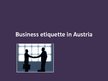 Prezentācija 'Business Etiquette in Austria', 1.