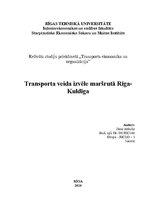 Referāts 'Transporta veida izvēle maršrutā Rīga - Kuldīga', 1.