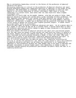 Eseja 'Why Is Outstanding Leadership Critical to the Future of the Profession of Physic', 1.