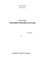 Referāts 'Vardarbīgā noziedzība - violentoloģija', 1.