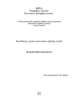 Prakses atskaite 'Kvalifikācijas prakse pirmsskolā', 1.