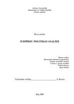 Referāts 'Subsīdiju politikas analīze', 1.