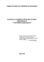 Referāts 'Slimības vēsture vispārējā ķirurģijā', 1.