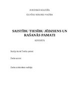 Referāts 'Saistību tiesību jēdziens un rašanās pamati', 1.