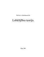 Referāts 'Labklājības teorija', 1.