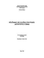 Referāts 'Vēlēšanas kā cilvēku politiskās aktivitātes forma', 1.