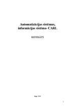 Referāts 'Automatizācijas sistēmas un informācijas sistēma CARL', 1.