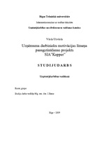 Referāts 'Uzņēmuma darbinieku motivācijas līmeņa paaugstināšanas projekts', 1.