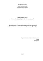 Referāts 'Question of German Identity and EU Policy', 1.