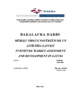 Diplomdarbs 'Mēbeļu tirgus novērtējums un attīstība Latvijā', 1.