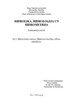 Paraugs 'Hidrauliskie zudumi. Šķidrumu kustības režīma noteikšana', 1.