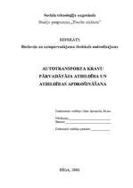 Referāts 'Autotransporta kravu pārvadātāja atbildība un atbildības apdrošināšana', 1.