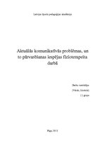 Konspekts 'Aktuālās komunikatīvās problēmas un to pārvarēšanas iespējas fizioterapeita darb', 1.
