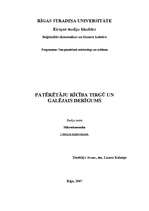 Konspekts 'Patērētāju rīcība tirgū un galējais derīgums', 1.