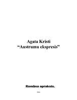 Referāts 'Agata Kristi "Austrumu ekspresis"', 1.