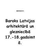 Referāts 'Baroks Latvijas arhitektūrā un glezniecībā17.-18.gadsimtā', 1.