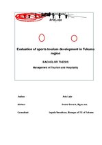 Diplomdarbs 'Evaluation of Sports Tourism Development in Tukums Region', 1.