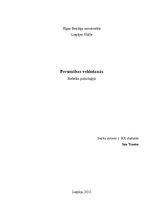 Referāts 'Personības attīstīšanās', 1.