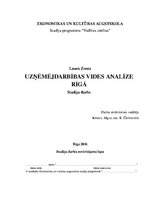 Referāts 'Studiju darbs par uzņēmējdarbības vides analīzi Rīgā', 1.