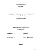 Diplomdarbs 'Administratīvā pārkāpuma procesa reforma un ar to  saistītās izmaiņas iestādē', 1.