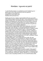 Eseja 'Klonēšana - ieguvums vai posts', 1.