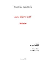 Referāts 'Mana karjeras izvēle - teologs', 1.