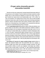 Konspekts 'Eiropas valstu ekonomika pasaules ekonomikas kontekstā', 1.