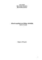 Referāts 'Aborts no ētikas viedokļa', 1.