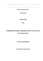 Referāts 'Darbinieku darba apmierinātība, motivācija un lojalitāte', 1.