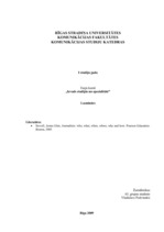 Eseja 'Ievads studijās un specialitātē. Žurnālistika', 1.