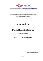 Referāts 'Мотивация и стимулирование персонала в организаии', 1.