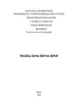 Referāts 'Vecāku loma bērna dzīvē', 1.