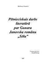 Referāts 'Gunara Janovska romāns "Sōla"', 1.