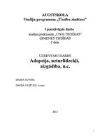 Referāts 'Adopcija, uzturlīdzekļi, aizgādība', 1.