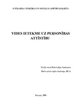 Referāts 'Vides ietekme uz personības attīstību', 1.