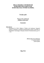 Konspekts 'Mīti par medijiem un auditoriju', 1.