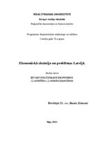 Konspekts 'Ekonomiskā situācija un problēmas Latvijā', 1.