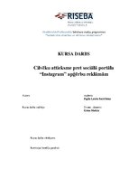 Referāts 'Cilvēku attieksme pret sociālā portāla "Instagram" apģērbu reklāmām', 1.